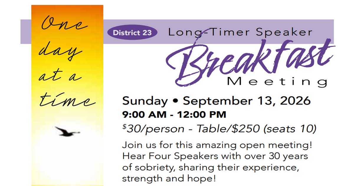 AA Long Timers Breakfast A.A. District 23 Area 59